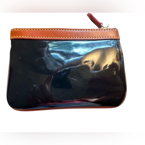 DOONEY AND BOURKE VINTAGE BLACK PATENT LEATHER CARD POUCH - Picture 3 of 10